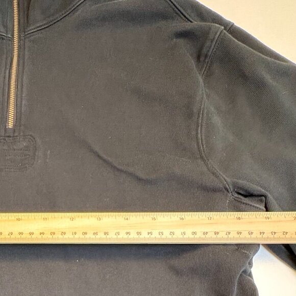 Vintage J.Crew Quarter Zip Pullover Elbow Patch Sweatshirt Black Men's Small - Picture 7 of 7